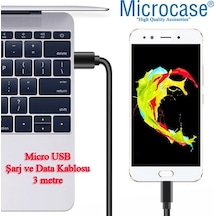 Microcase Micro Usb Şarj Ve Data Kablosu - 3 Metre Siyah