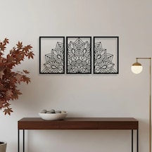Mandala Metal Tablo 3'lü Yatay Set Detaylı Sanat Duvar Dekoru