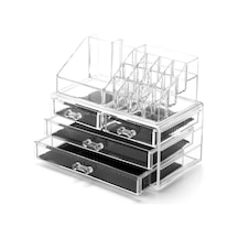 Mufunye Şeffaf Akrilik Makyaj Düzenleyici Saklama Kutusu Çok Katmanlı Ayrı Bölücüler Bölmeler Masaüstü Depolama Rafı Kozmetik Takı Ruj Standı Büyük Kapasiteli