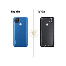 Infinix Hot 10i Mavi Uyumlu Lensli Arka Kapak Arka Cam Batarya Pil Kapağı Lazer Kesim Back Cover Diğer