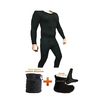 Bonbonetti 4'Lü Set Erkek Termal Set Termal Içlik Termal Tişört Termal Çorap Polar Bere Siyah L Siyah