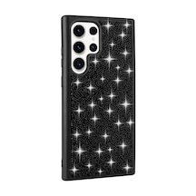 Zore Galaxy S23 Ultra Uyumlu Parlak Taşlı Tasarım Pırlanta Ogaa Kılıf-siyah