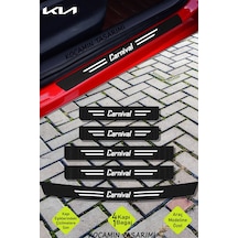 Kia Carnival Kapı Ve Bagaj Eşiği Koruyucu Karbon Folyo Çizik Önleyici Sticker Seti Carnival Yazılı