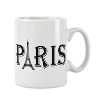 Paris Eyfel Şehir Temalı Baskılı Kupa Bardak, Qbm1350 Tek Renk