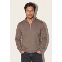 Jsco Erkek 6208 Dik Yaka 30/3 Slk Sweat Kahve