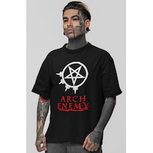 Arch Enemy Rock Metal Müzik Grubu Baskılı Unisex Oversize Tişört Siyah