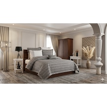 Elegant 7 Parça Pike Yatak Örtüsü Seti Gri