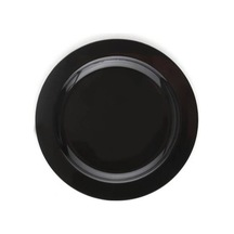 Plastik Porselen Görünümlü Siyah Tabak 19 Cm 10 Lu