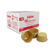 Kafem Muffin Kek Kapsülü Kraft Büyük Boy 50li X 30 Paket Koli - K26 Kagverengi