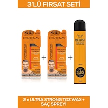 Fontenay Saç Şekillendirici Pudra Toz Wax Ultra Strong Turuncu 20gr X2 + 400ml Saç Spreyi 3'lü Set 2
