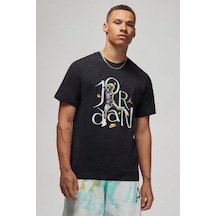Nike Jordan Mens Tee Grafik Baskılı Pamuklu Erkek Tişört Siyah