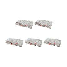 Dar Yedek Islak Mop Paspas Ucu Başlığı Püskül -17 Cm. -pamuklu -350 Gram. -beyaz - 5 Adet Genel