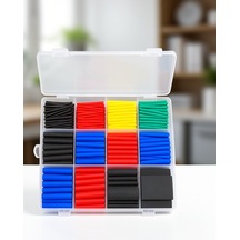 560 Parça Kablo İzolasyon Makaron Seti 12 Ölçü 5 Renk Heat Shrink Tube Organizer Kutulu Diğer