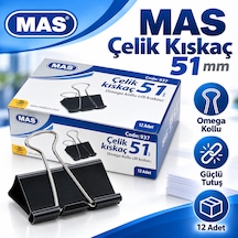 Mas 937 Çelik Kıskaç 51 Mm Omega Kollu 12 Adet Natural