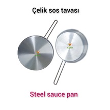 Çelik Sosluk Çelik Sos Tavası 20 Cm Ebatlı 2 Büyük Boy 430 Kalite