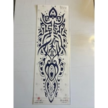 Tribal Çizgi 3 Hafta Kalıcı Tam Kol Bacak Kaplama Yapıştırma Geçici Dövme 46 Cm