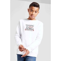 Dragon Ball Baskılı Unisex Çocuk Beyaz Sweatshirt (534644817) Beyaz