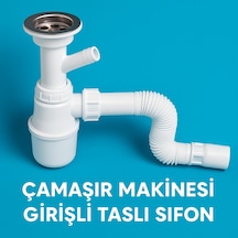 Koku Önleyici Çamaşır Makinesi Girişli Taslı Sifon - Dayanıklı