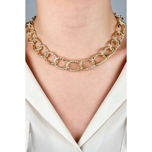 Kesme Model Zincir Kolye - Gold Gold