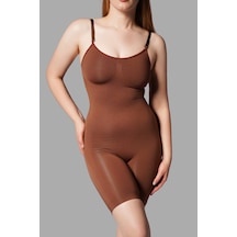 Tam Boy Tüm Vücut Korsesi Seamless 9050 Kahverengi