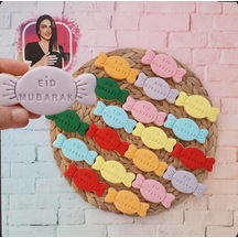 Bayrama Özel Renkli Şekerler Modeli Butik Kurabiye - 20 Adet