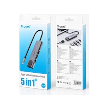 Trusmı Type-c Multifunctional Hub 5 İ 1 Arada Hdmı + Usb 3.0 + Pd Şarj Çoklayıcı Adaptör Macbook, Laptop Uyumlu