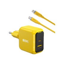 Magcube 67w 2 Portlu Şarj Adaptörü, 140w 1m Pd 3.1 480mbps Süper Hızlı Şarj/data Kablosu Seti