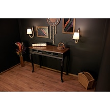 Wooding 100 Cm Masif Ceviz Siyah Oymalı Dresuar Siyah