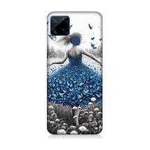 Realme C15 Uyumlu Kelebekli Elbise Rüyası Desenli Silikon Kılıf Çok Renkli