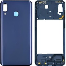 Samsung Galaxy Uyumlu A20 - Sm-a205f Full Kasa Arka Kapak Takım Mavi