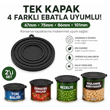 Konserve Saklama Kapağı 2 Li Set Mat Siyah