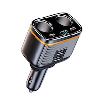 Ebitda Araba Şarj Cihazları 2 Soketli Adaptör 145w Güçlü Şarj 12-24v Siyah