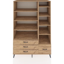Kronos Dolap 9 Raflı 4 Çekmeceli 132x59x195 Çam-çam/çam Atlas Çam/atlas Çam
