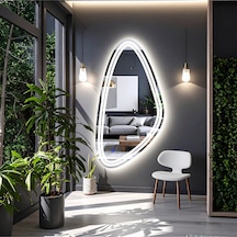 Evonna Beyaz Led'li Lazer Kumlamalı Lavabo & Banyo Aynası Dokunmatik Sensörlü 120 X 60 Cm