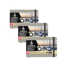 Arteza 3,5 X 5,5 İnç Suluboya Kitap, 3'lü Paket, Küçük Cep Pedleri, Günlük Başına 80 Sayfa, 110 Lbs/230gsm, İç Cepli Ve Elastik Kayışlı, Suluboya Teknikleri Ve Karışık Teknik Sanat Malzemeleri