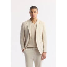 Avva Erkek Taş Mono Yaka Viskon Karışımlı Hafif Bi-stretch Blazer Comfort Slim Fit Ceket A51y4006
