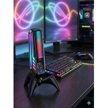 Elyvra Rgb Usb Masaüstü Mikrofon Oyun Canlı Yayın Karaoke Konferans Siyah