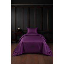 %100 Pamuk Saten Leylak 83 Tel-125 Gsm Tek Kişilik Nevresim Takımı