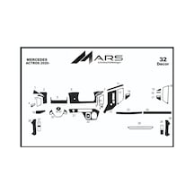 Mercedes Actros Torpido Kaplama 2021- 32 Parça Piano Black