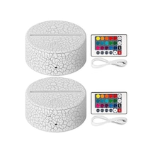 Goldenqian 3d Gece Led Işık Lamba Tabanı + Uzaktan Kumanda + Usb Kablosu, Akrilik Çatlak Için 16 Renk Işık Gösterisi Ekran Standı Ulegt5 Siyah