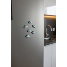 6 Lı Dekoratif Bulut Magnet Seti Buz Mavisi