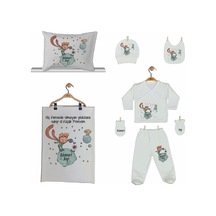 Pia Baby Gl 2014 İsme Özel Küçük Prens Yastık Battaniye Zıbın Set Krem