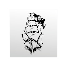 Folyo Sticker Korsan Gemisi 40cm Uzunluk Siyah