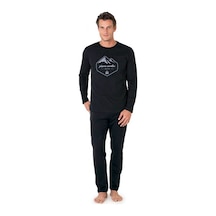 Pierre Cardin Erkek Uzun Kollu Bisiklet Yaka Pijama Takım 6097 Siyah