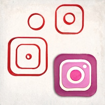 Instagram Logo Detay Kurabiye Kalıp Seti 6 Lı KIrmızı
