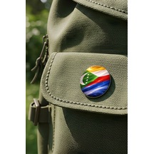 Komorlar Comoros Abstract Ülke Bayraklı Buton Rozet - 44 MM 5 Adet Çok Renkli