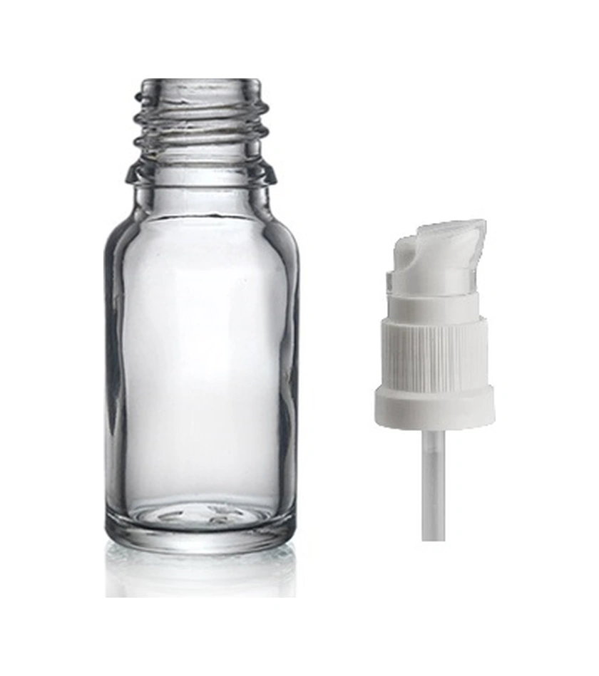10ml Şeffaf Cam Serum Pompalı Şişe, 24 Adet, Pompalı Şişe, Medikal Şişe, Cam Şişe,