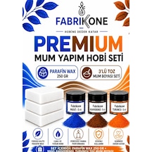 Premium Mum Yapım Hobi Seti - Parafin Wax 250 Gr - 3'lü Toz Mum Boyası Seti - Mavi, Kahverengi, Turuncu Bkfabpw2503mkht Karışık