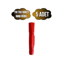 Tri Tox Roket Kırmızı 8mm Dübel Beton Tuğla Briket Dubeli 8mm Kırmızı Roket 5 Adet