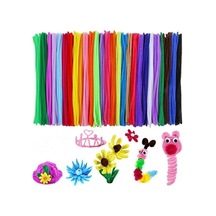 Hobialem Renkli Şönil, 60 Adet, Tüylü Tel, 30 Cm, Eğitici Şönil Seti, Peluş Tel